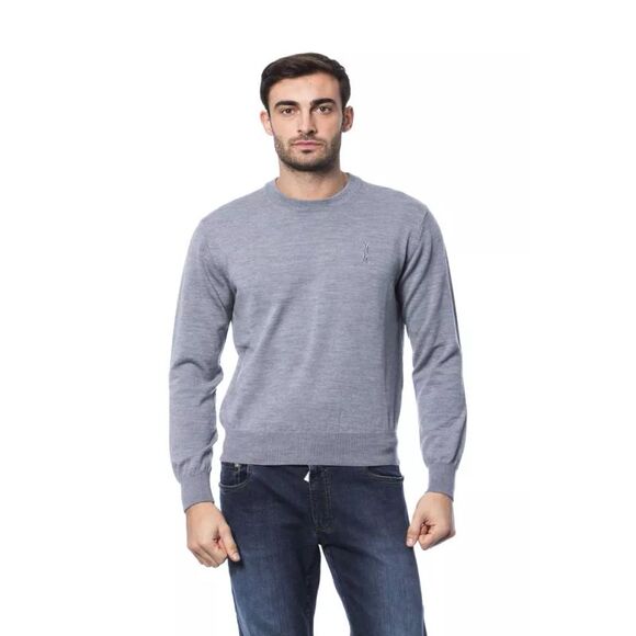 Billionaire Italian Couture Crew Neck Jumper BIC10484 Men Gray Sweaters - Picture 1 of 3